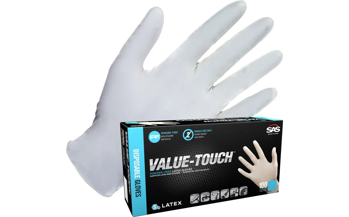 SAS Safety Powder-Free Disposable Gloves, Size M