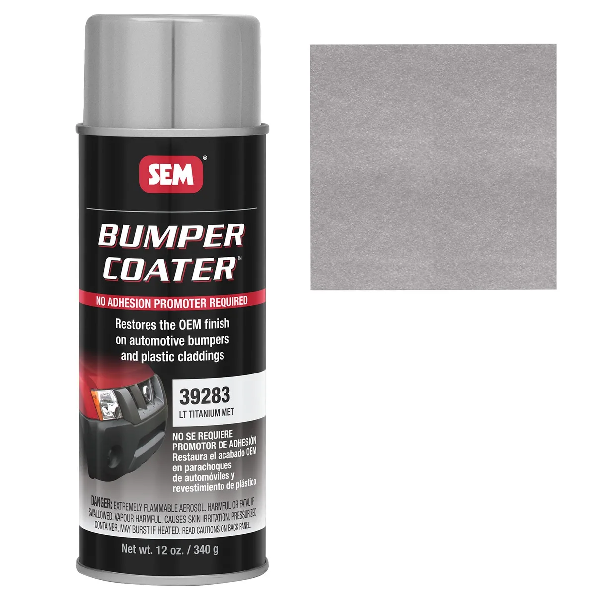 Revêtement pour pare-chocs SEM Bumper Coater, titane clair métallisé, aérosol