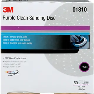 Disques abrasifs violets 3M Clean Sanding 6 po, grain P500, attache auto-agrippante