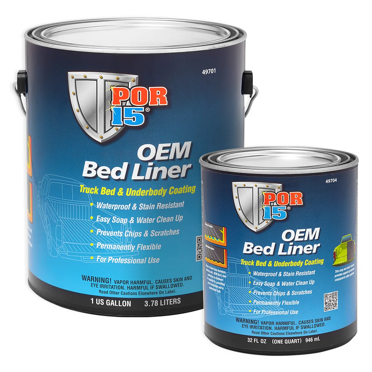 Revêtement de boîte de camionnette POR-15 OEM Bed Liner, noir