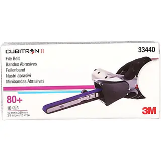 Courroies abrasives 3M Cubitron II 3/8 x 13 po, grain 80+, pour ponceuse-lime