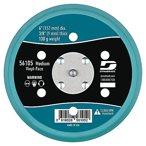 6 in. Vacuum Sanding Pad, Hook & Loop, Medium Density, 5/16-24