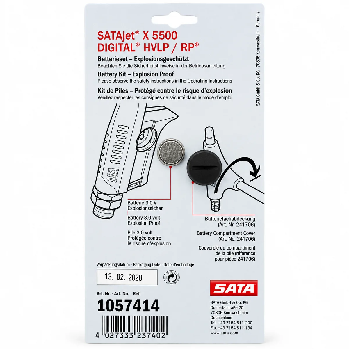SATA Battery Kit for 5500 Digital Spray Gun
