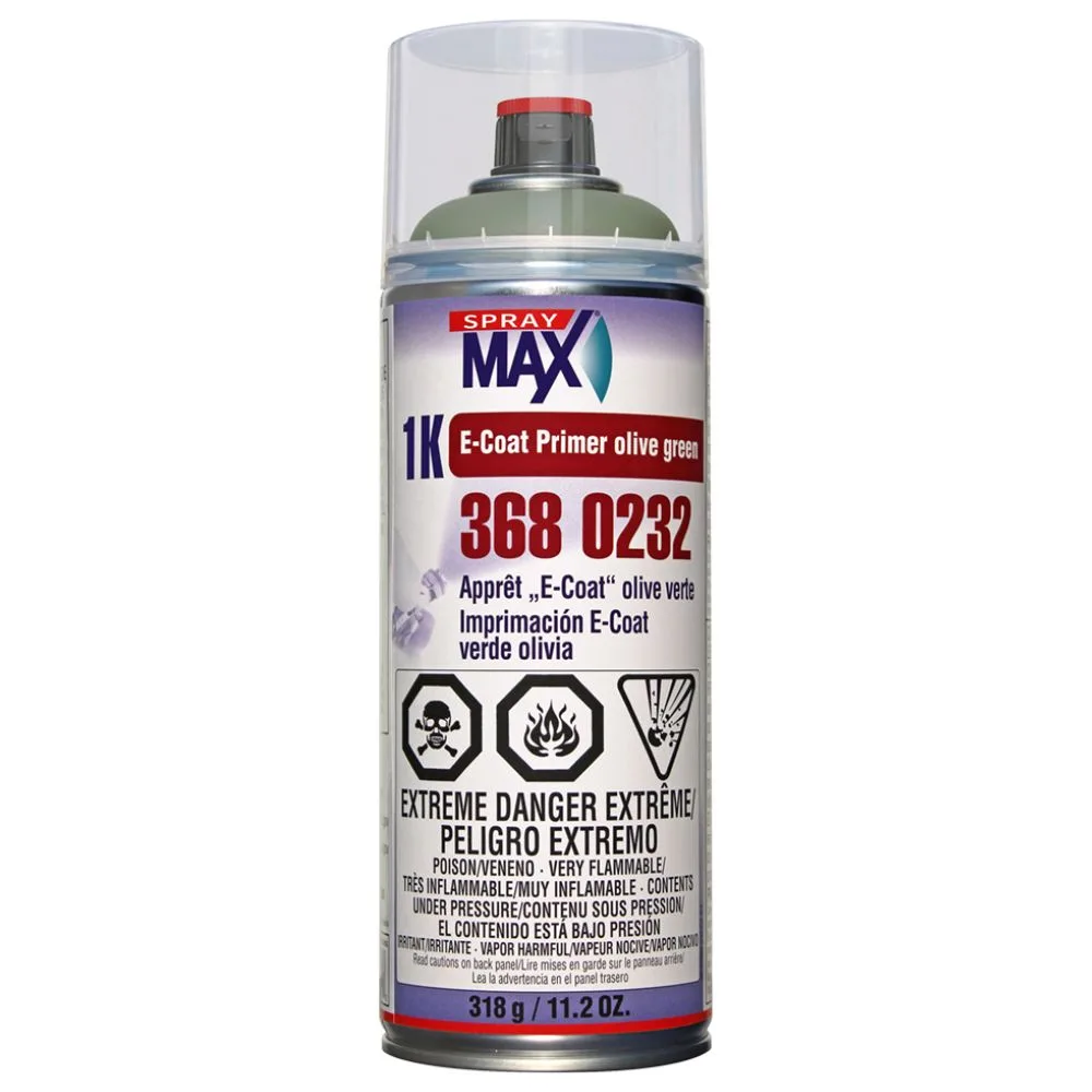 Apprêt DTM 1K E-Coat SprayMax en aérosol 318 g, vert olive