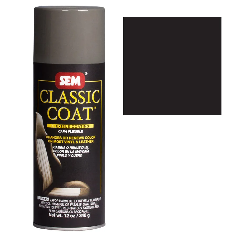 Peinture flexible SEM Classic Coat noir limousine mat, aérosol 454 g