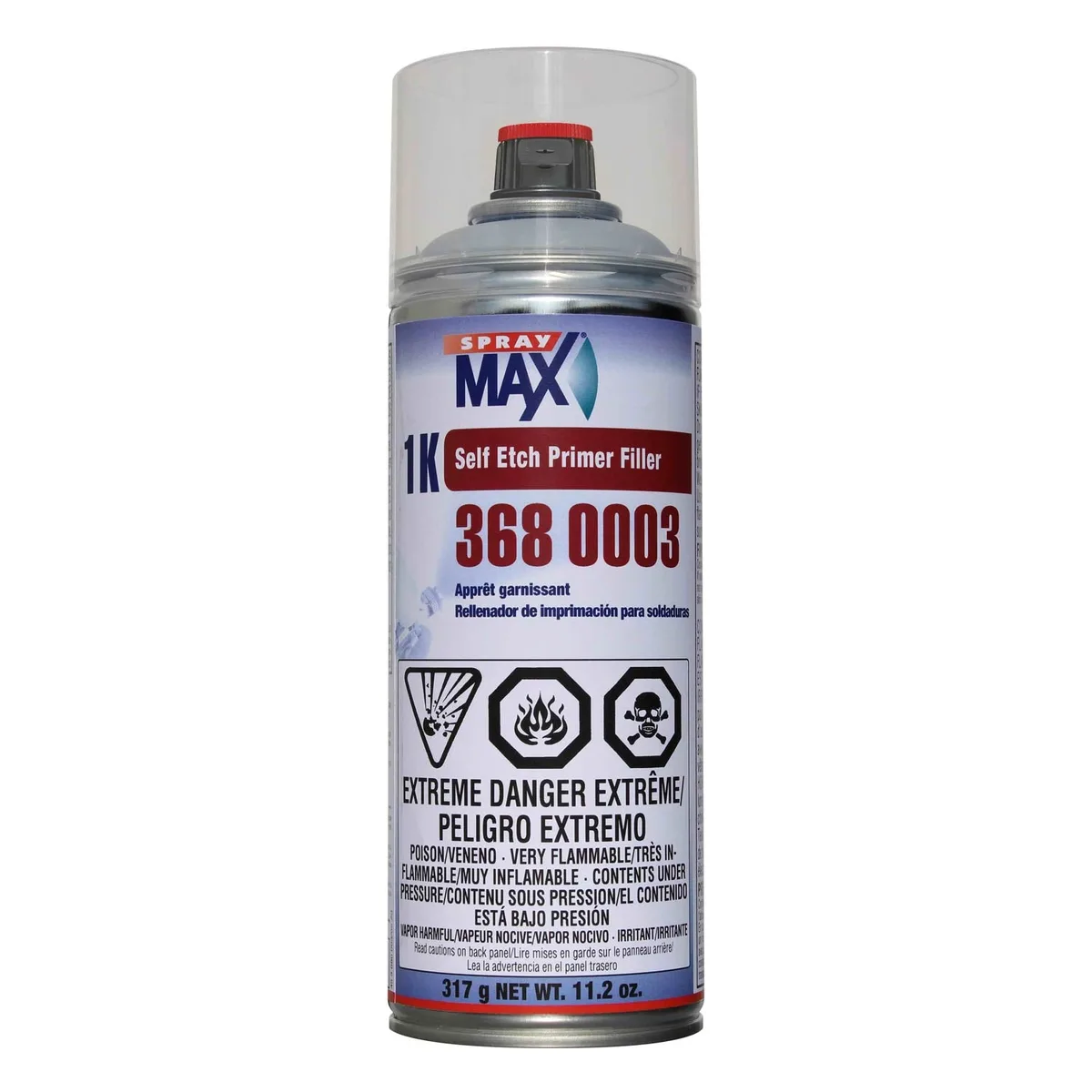 SprayMax 2K Rapid Primer Filler, Isocyanate-Free, Grey, 375 g Aerosol