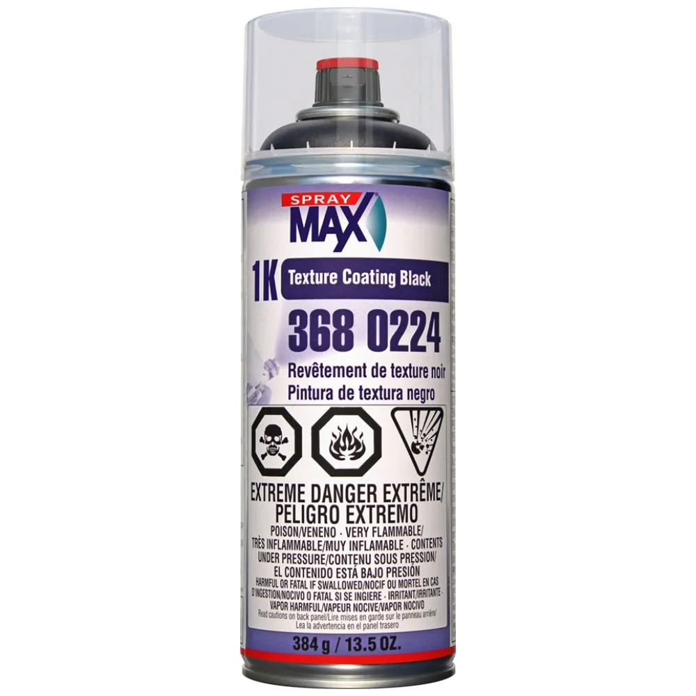 Revêtement texturé 1K SprayMax noir, aérosol 384 g