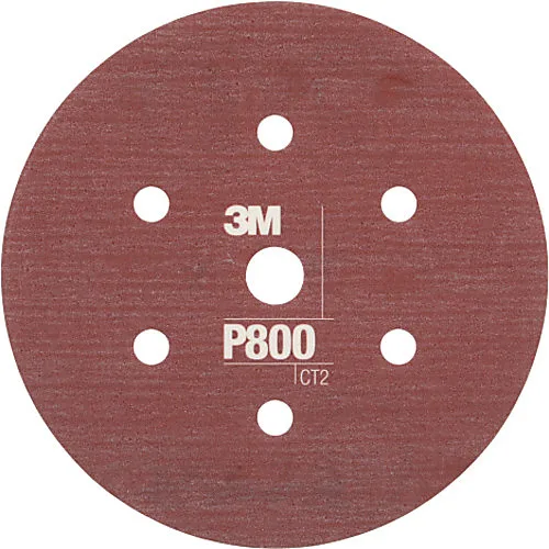3M Flexible Hook & Loop Abrasive Discs, 6 in., P800, 7 Holes
