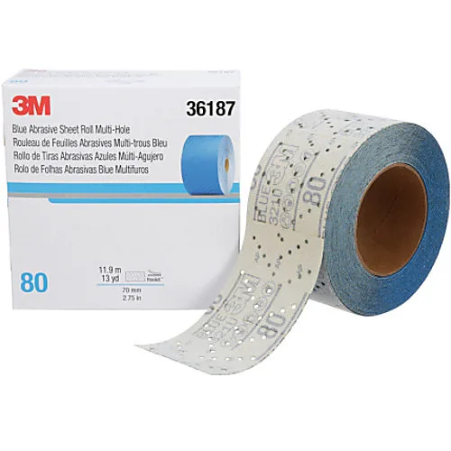 3M 321U Blue Multi-Hole Hook & Loop Rolls, 2.75 in. x 13 yd