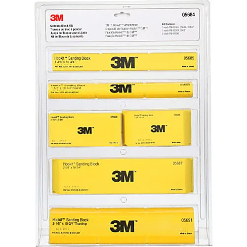 3M Hookit Hook & Loop Hand Sanding Block Kit, 7 Blocks