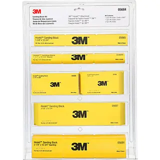 3M Hookit Hook & Loop Hand Sanding Block Kit, 7 Blocks