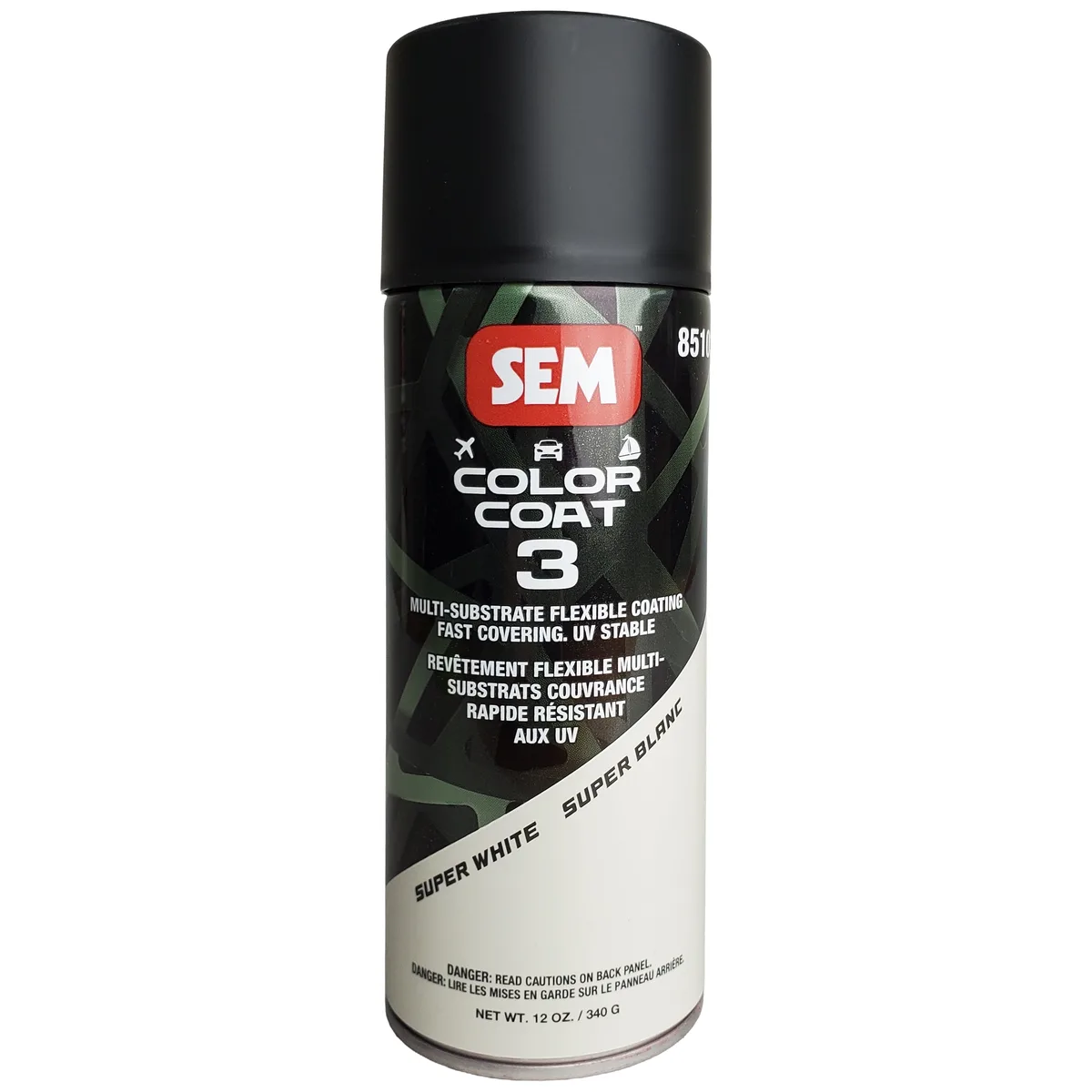 SEM Color Coat Flexible Coating, Super White, Aerosol