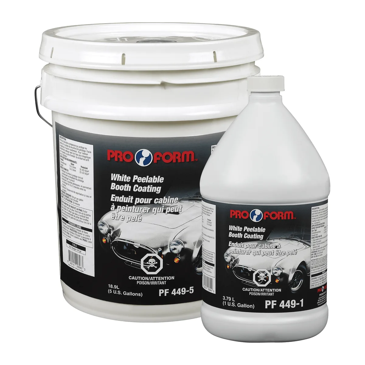 Revêtement pelable blanc ProForm BoothCoat pour cabine, 18,9 L