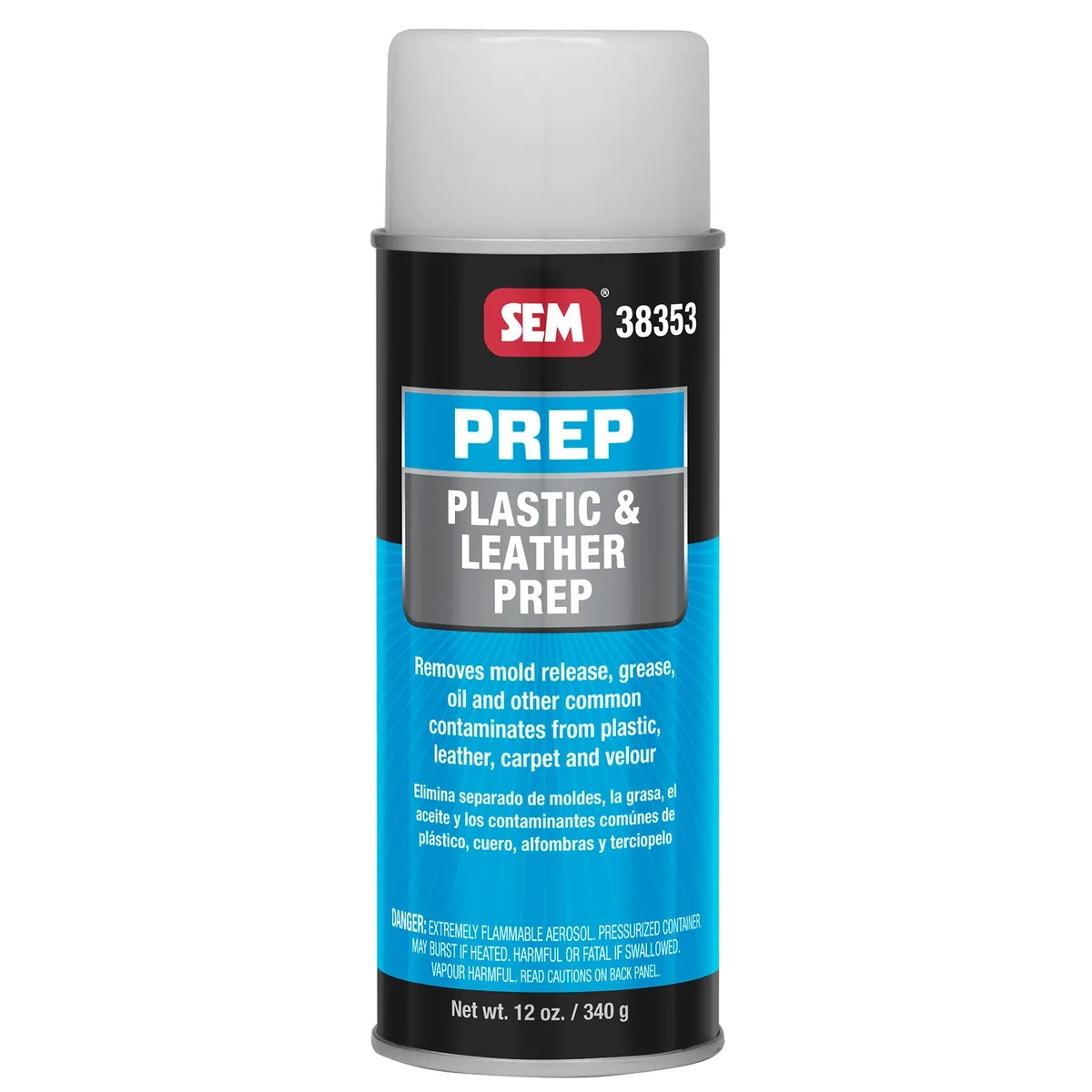 SEM Plastic Prep Cleaner for Plastic & Leather, 454 g Aerosol