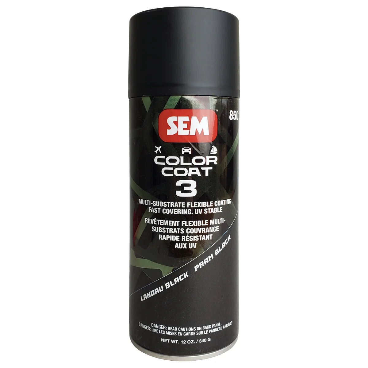 SEM Color Coat Flexible Coating, Landau Black, Aerosol