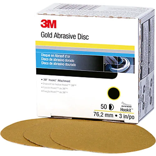 3M Gold 3 in. Hook & Loop Abrasive Discs, No Hole