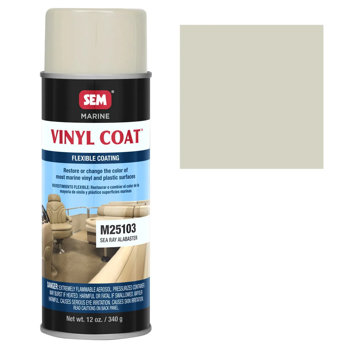 Peinture pour vinyle marin SEM Marine Vinyl Coat Sea Ray Alabaster, 473 ml