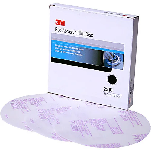 3M Red Film Abrasive Discs, 6 in. Hook & Loop