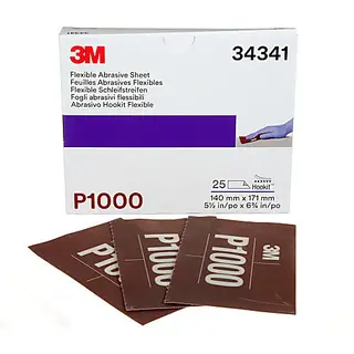 Feuilles abrasives flexibles 3M 5,5 x 6,8 po, P1000, auto-agrippantes
