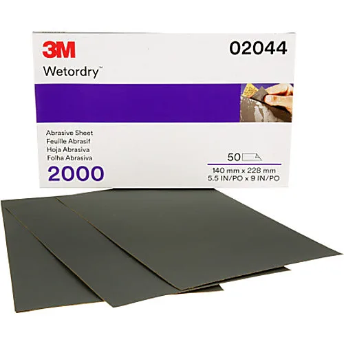 Feuilles abrasives 3M Imperial Wetordry 5 1/2 x 9 po, grain 2000