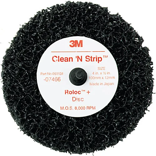 3M Scotch-Brite Roloc Clean and Strip Disc, 4 x 1/2 in., Black Extra Coarse