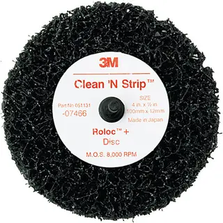 Disque Scotch-Brite Clean and Strip Roloc 4 x 1/2 po, noir extra grossier