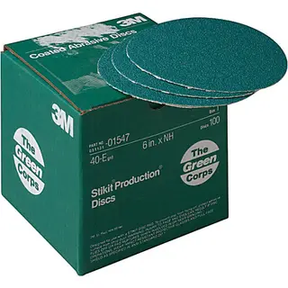 Disques abrasifs adhésifs 3M Green Corps 6 po, sans trou, grain 40