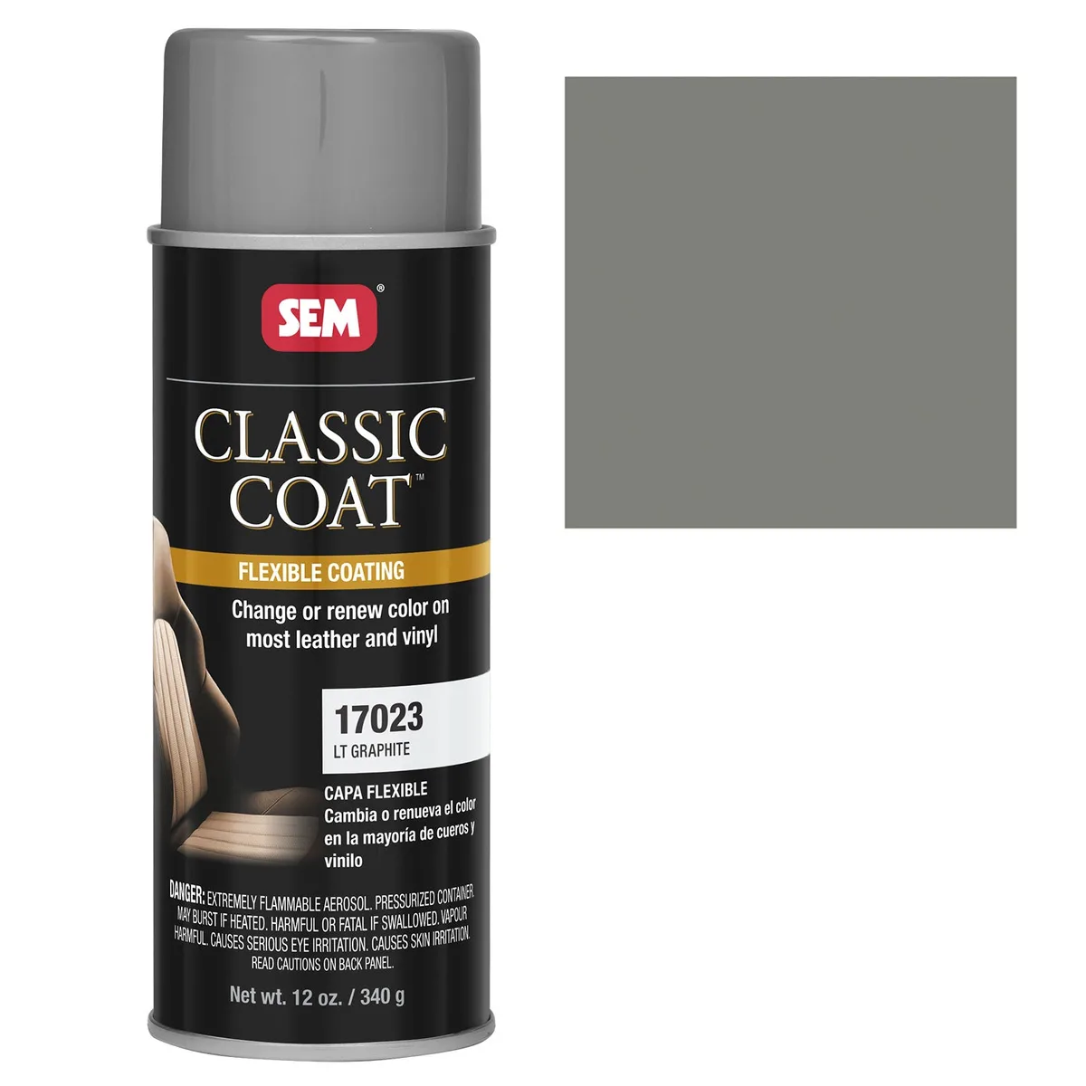 SEM Classic Coat Leather & Vinyl Paint, Light Graphite, 454 g