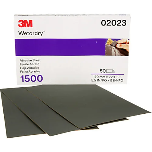 3M Imperial Wetordry Sheets, 5 1/2 x 9 in., 1500 Grit