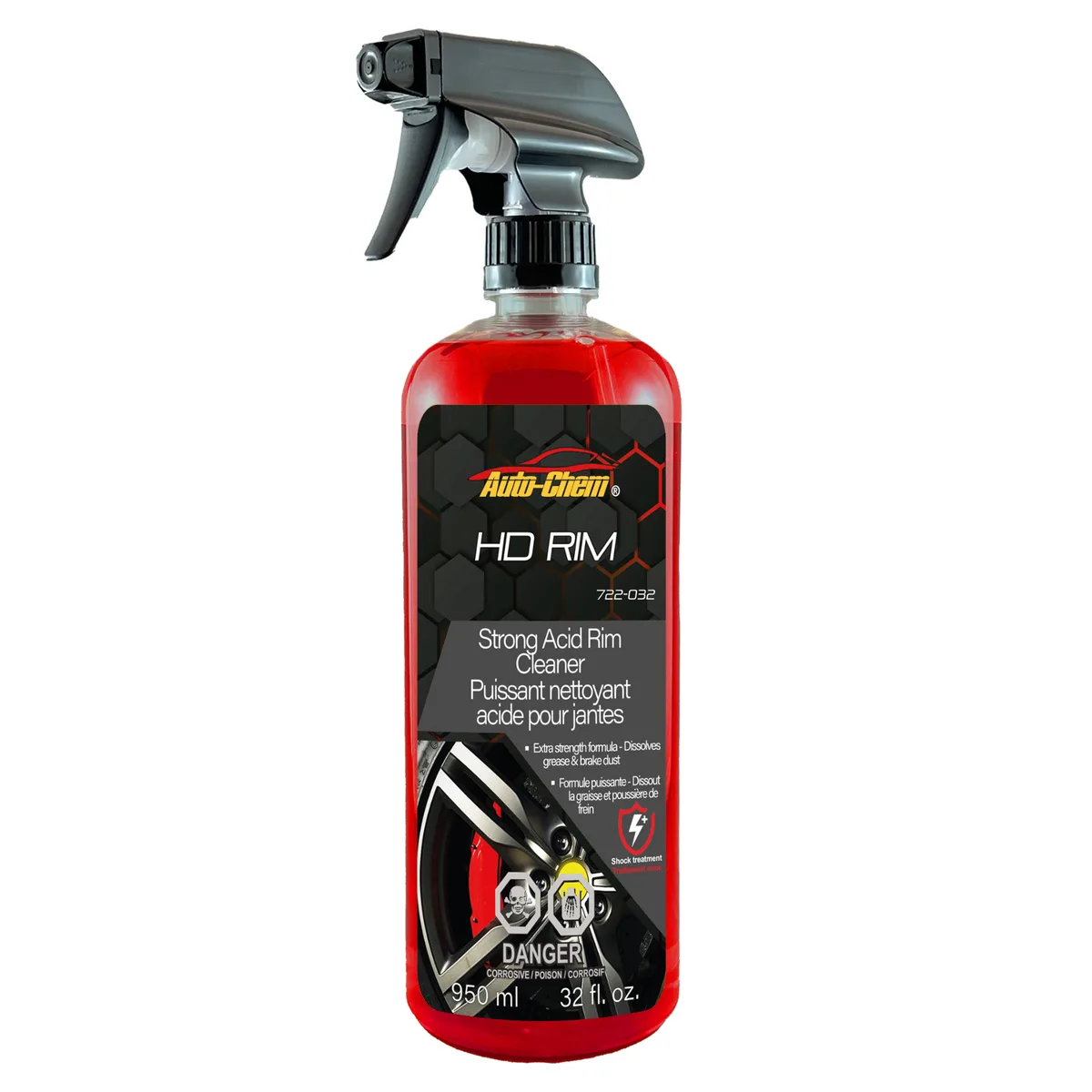 Auto-Chem HD Rim Acid Wheel Cleaner for Uncoated Wheels, 1 L