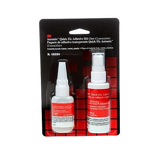 Trousse de colle cyanoacrylate 3M Automix Quick Fix avec accélérateur, 0,7 oz